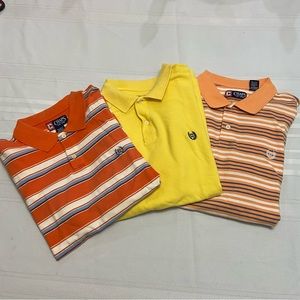 Polo Bundle of 3 Chaps Mens Short Sleeve Shirts -some slight defects pictured L